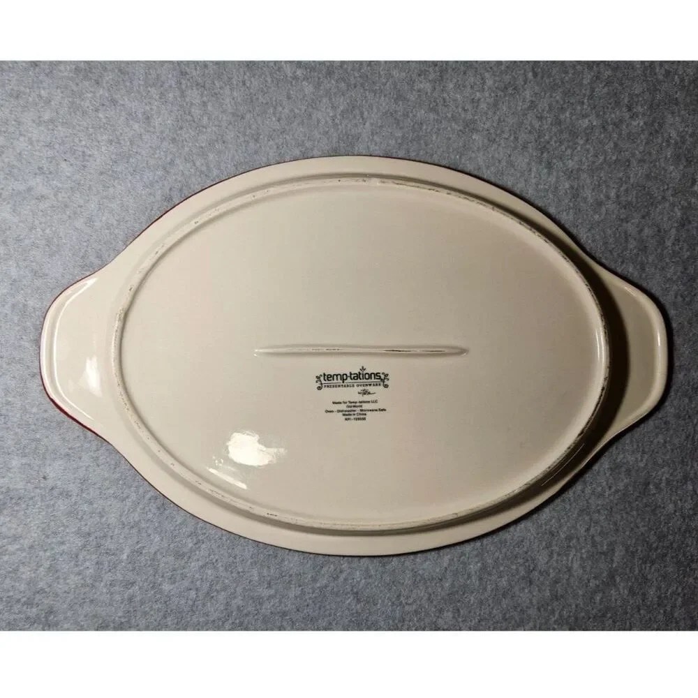 Temp-tations by Tara Old World Cranberry Red Oval Serving Platter 13